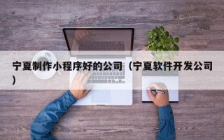 齐齐哈尔宁夏制作小程序好的公司（宁夏软件开发公司）